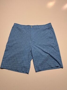 Mens Blue Plaid PGA Tour Hybrid Golf Shorts Size 38